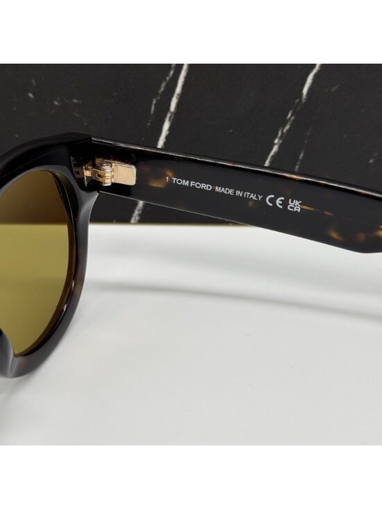 NEW TOM FORD LUCINDA TF1212 52N HAVANA/GREEN UNISEX ROUND SUNGLASSES FT1212 main image 5